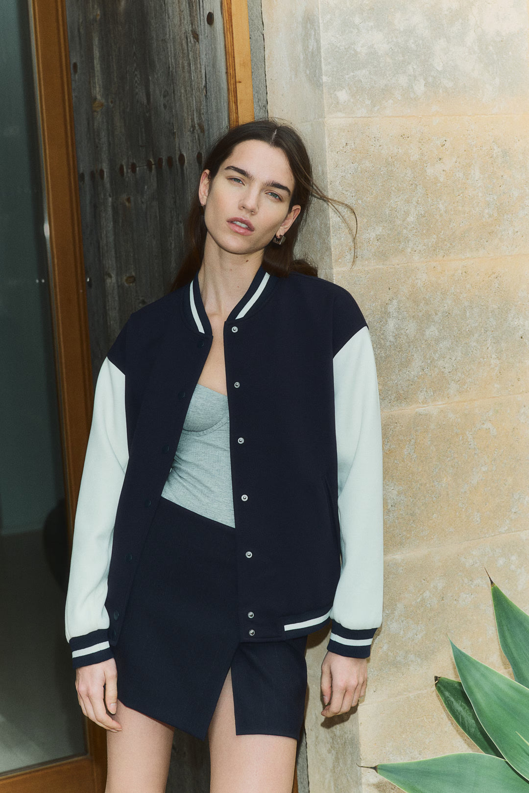 H&M Motif-Detail Baseball Jacket