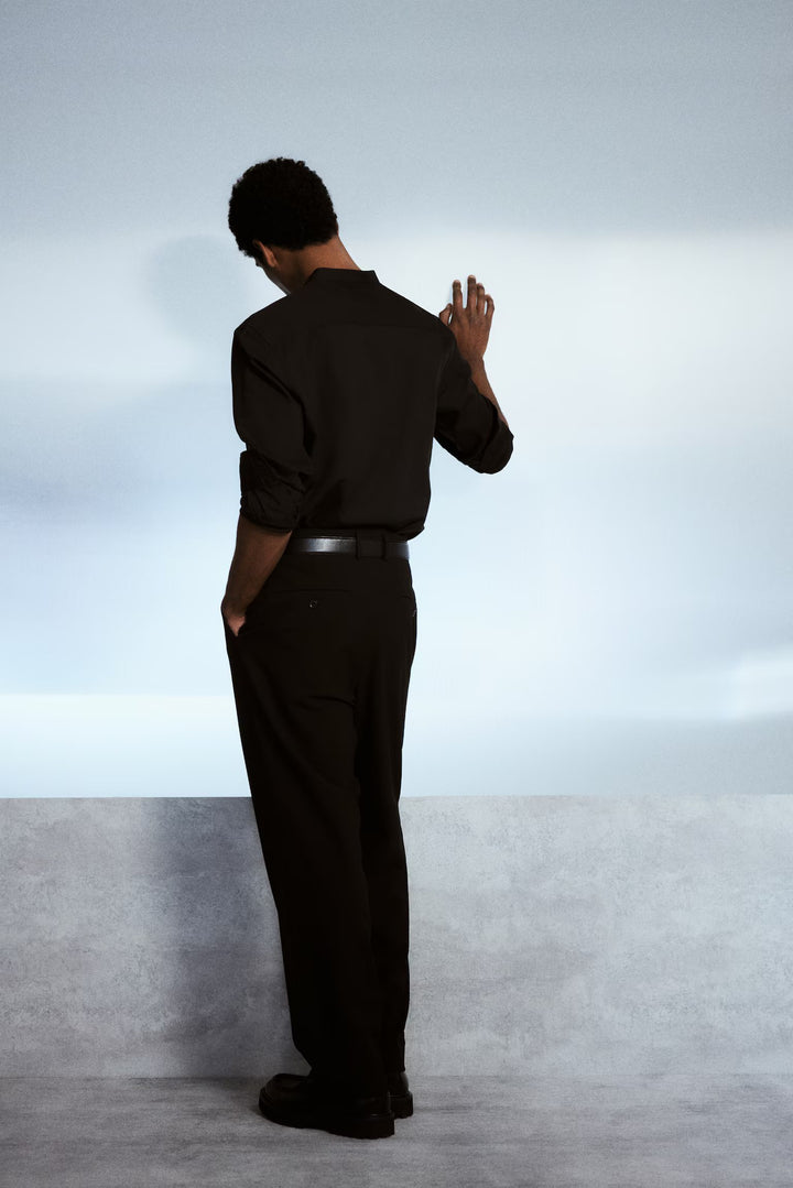 H&M Regular Fit Band-Collar Shirt