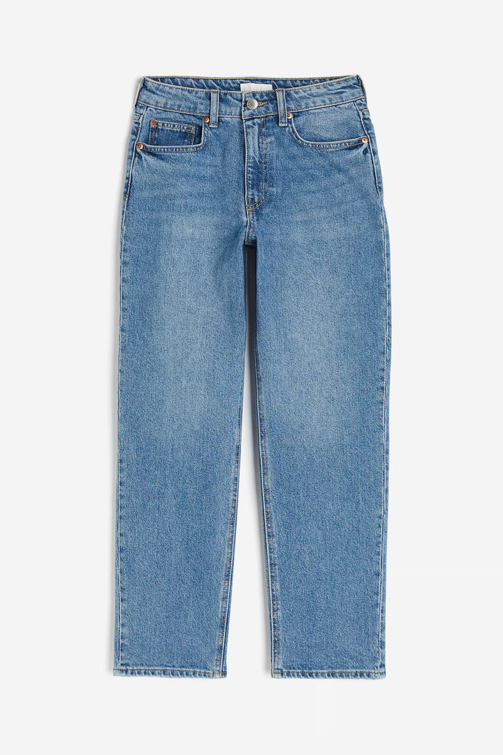 H&M High Rise Slim Straight Ankle Jeans