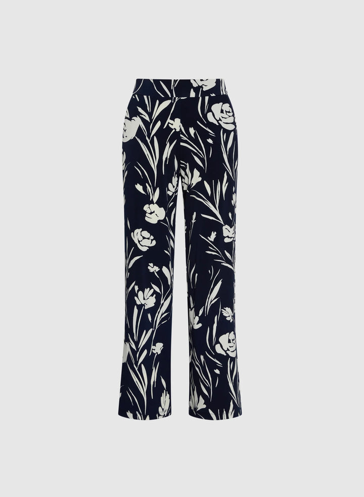LAURA Wide-Leg Floral Print Pants