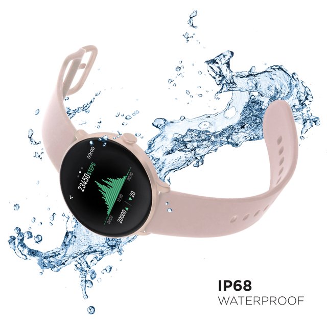 iTouch Sport 3 Smart Watch & Fitness Tracker, for Women and Men, (43mm), Blush Strap