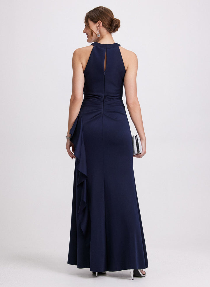 LAURA Ruched Waterfall Flounce Dress