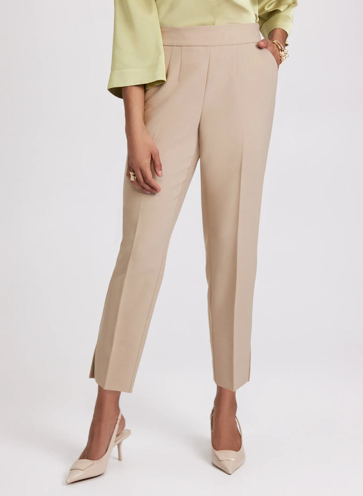 LAURA Pleated Slim-Leg Pants