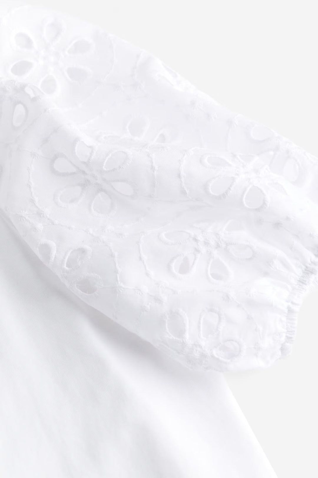 H&M Top with Eyelet Embroidered Sleeves