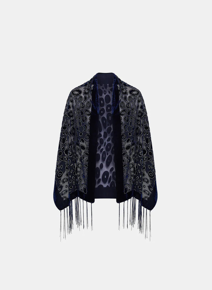 LAURA Leopard Print Fringe Hem Wrap