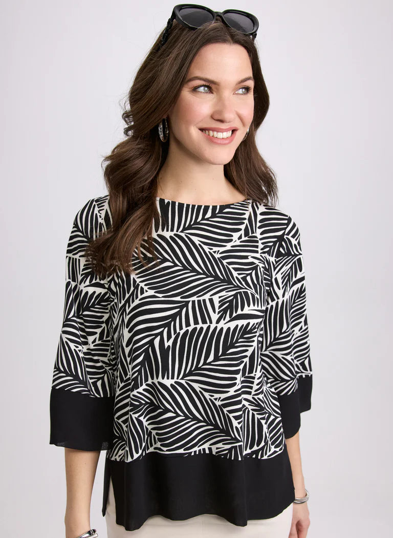 LAURA Leaf Print Top