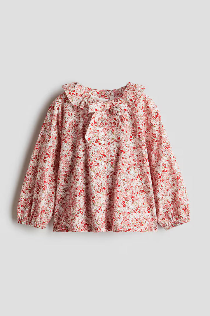 H&M Ruffle-Collar Cotton Blouse