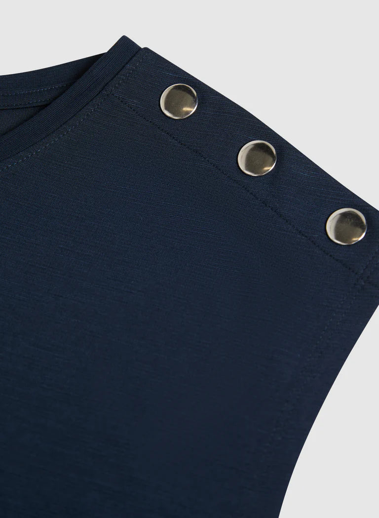 LAURA Metallic Button T-Shirt