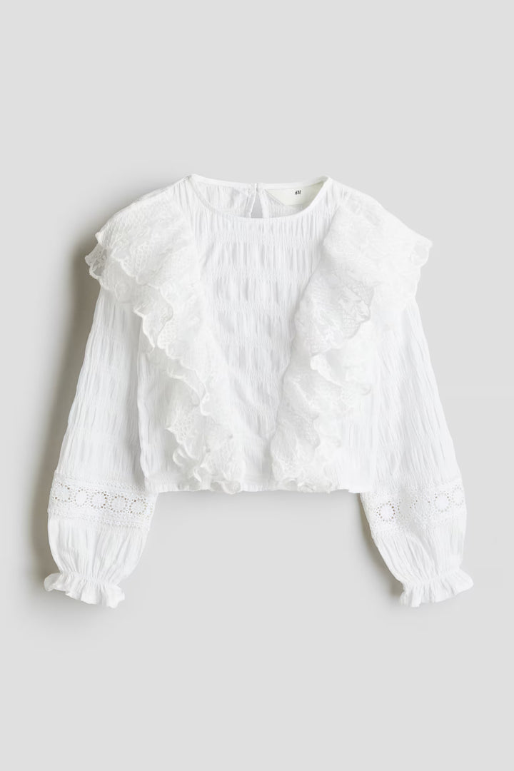H&M Lace-Flounced Blouse