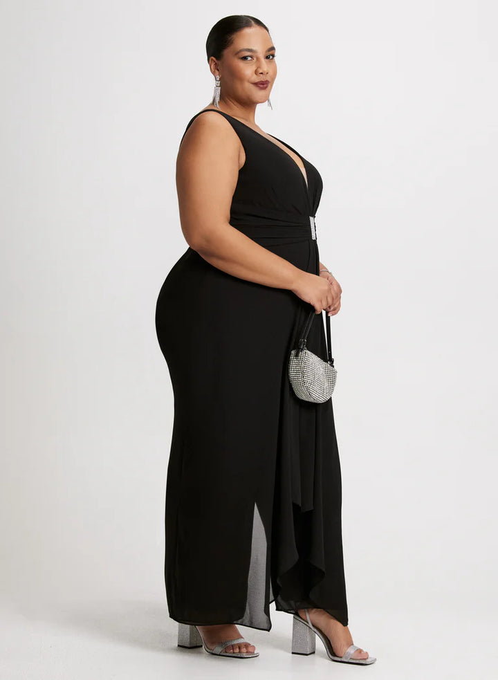 LAURA Sleeveless Deep V-Neck Jumpsuit
