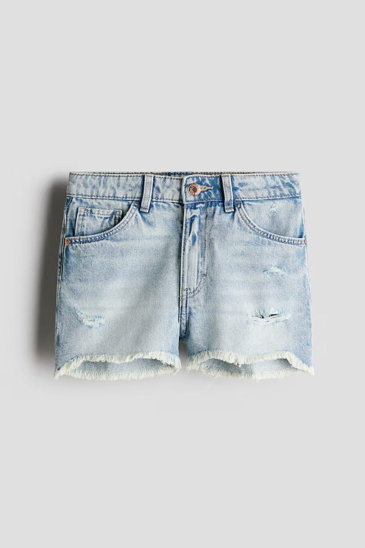 H&M Frayed-Edge Denim Shorts