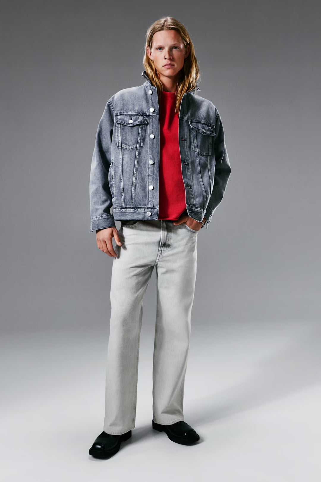 H&M Loose Straight High Jeans