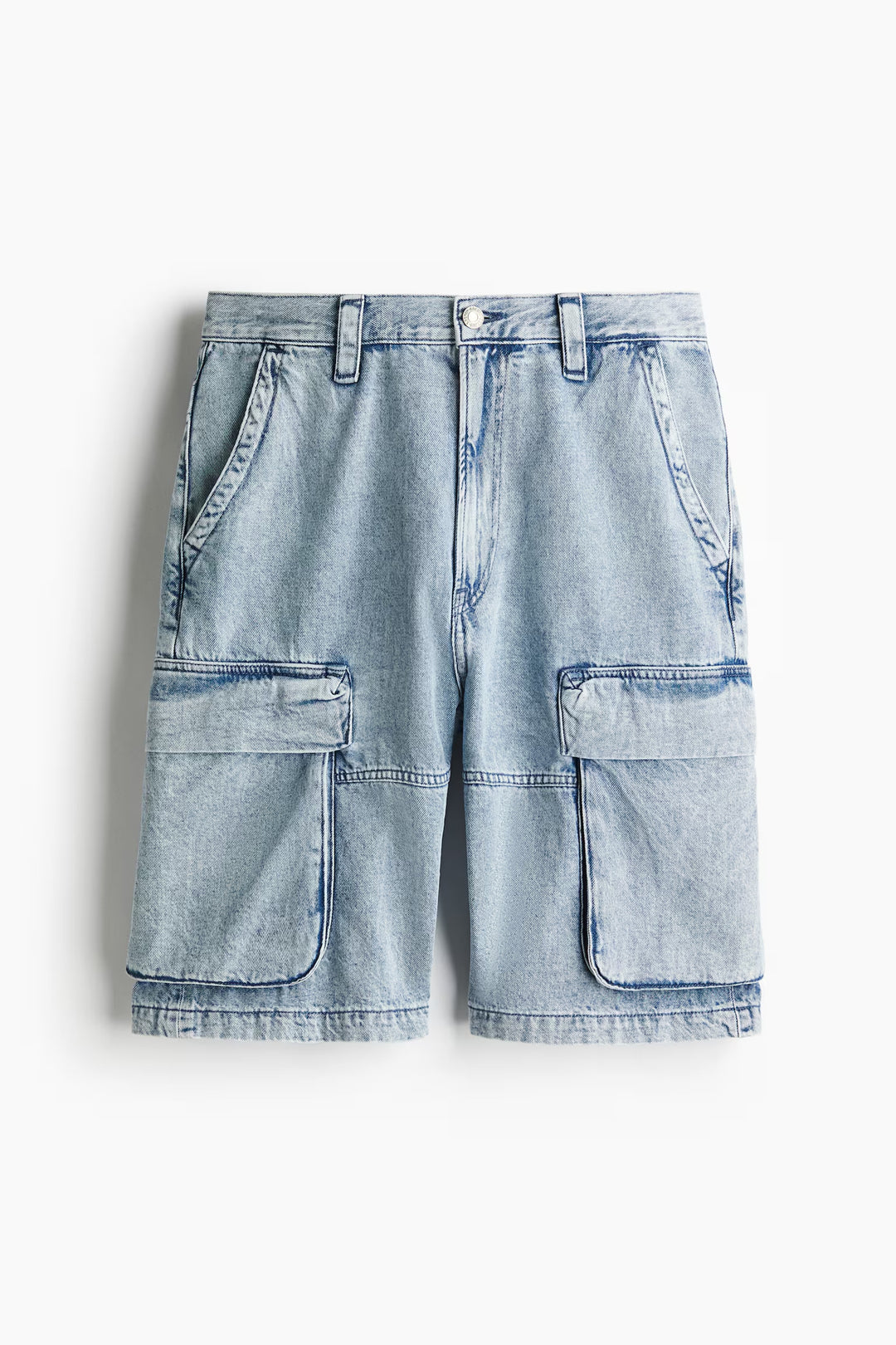 H&M Loose Denim Cargo Shorts