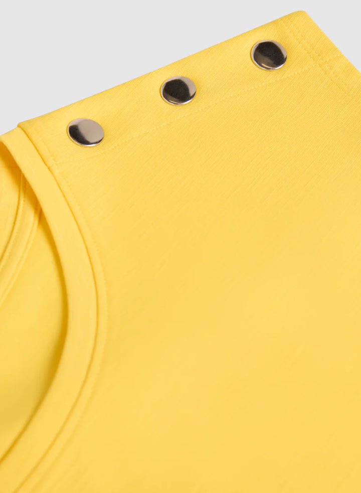 LAURA Metallic Button T-Shirt