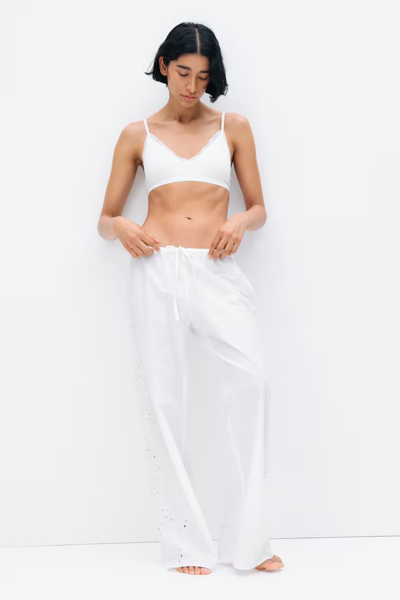 H&M Embroidered Pajama Pants