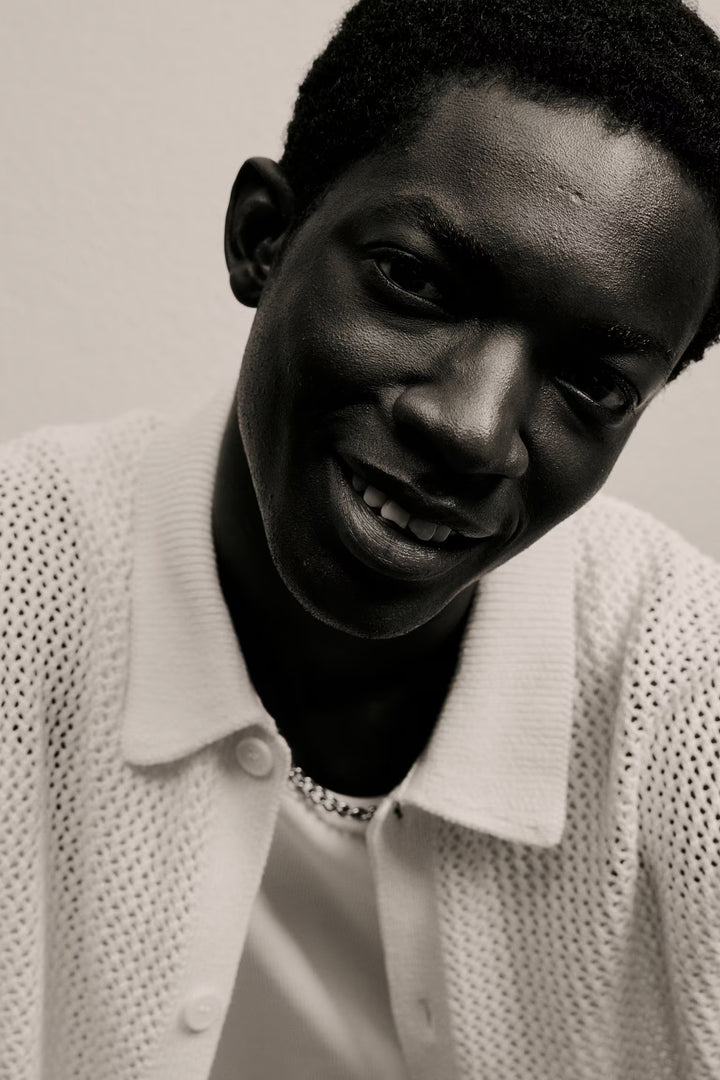 H&M Regular Fit Pointelle-Knit Shirt