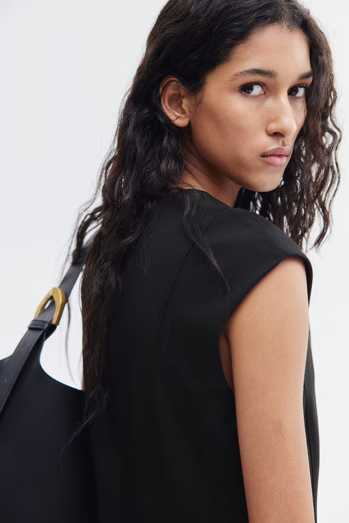 H&M Flared-Skirt Twill Dress