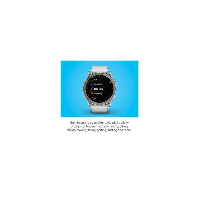 Garmin epix Gen 2, Premium active smartwatch, Health and wellness features, touchscreen AMOLED display, adventure watch with advanced features, white titanium