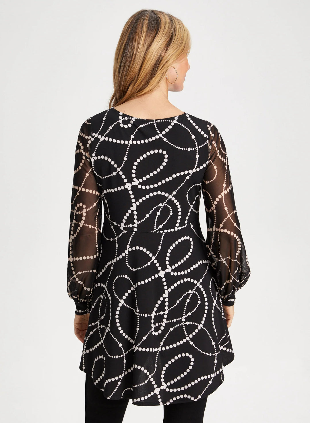 LAURA Printed Bouffant Sleeve Top