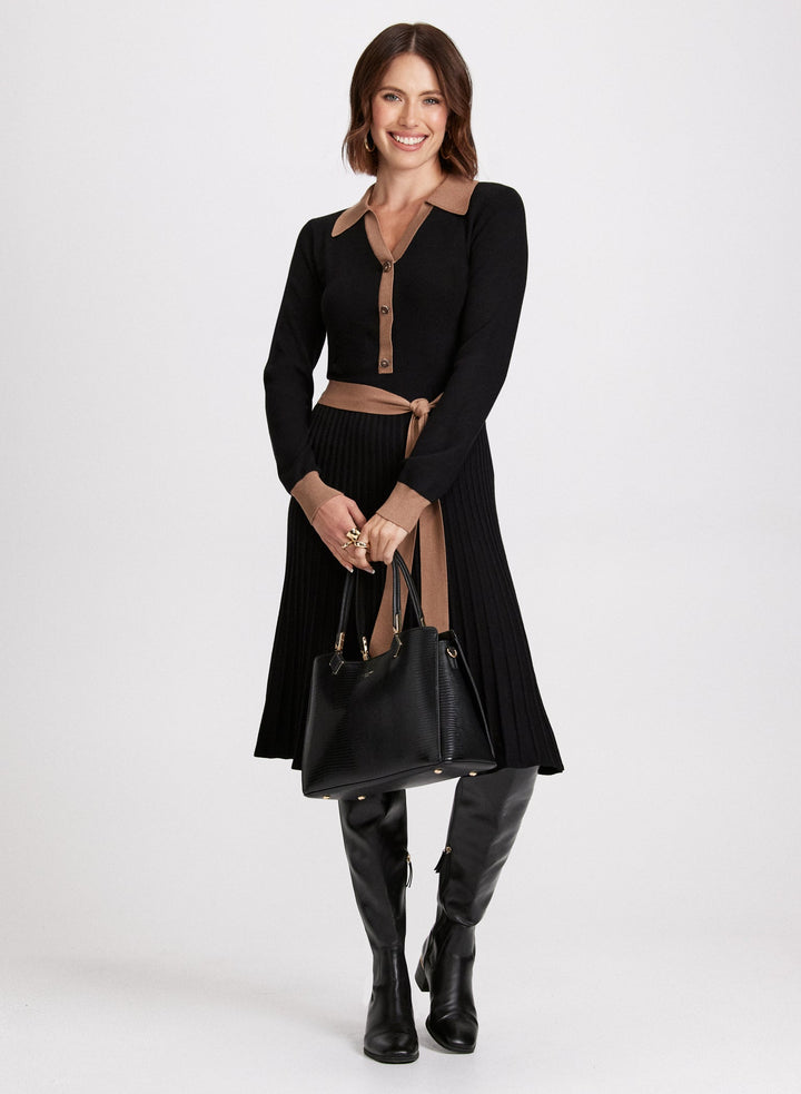LAURA Colour Block Tie Waist Dress