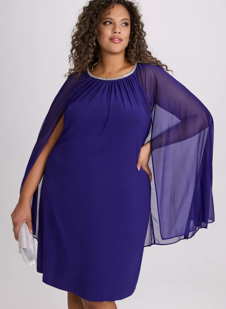 LAURA Jersey Dress & Chiffon Cape