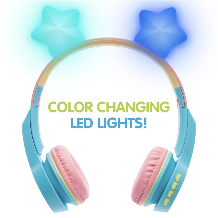 iTech Junior Kids iTech Jr Star Silicone Strap Smartwatch with Kids On Ear Light up Bluetooth Headphones