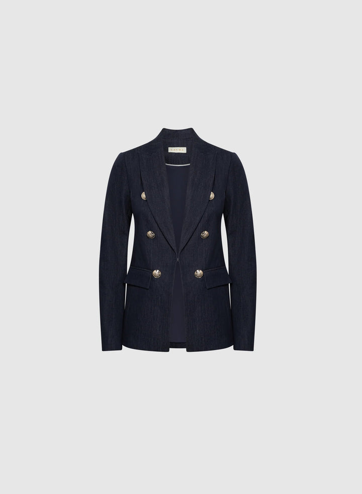 LAURA Metallic Button Denim Jacket