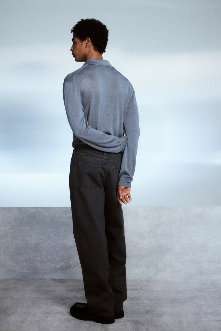 H&M Regular Fit Fine-Knit Polo Shirt