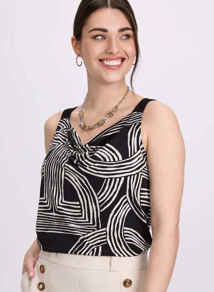 LAURA Sleeveless Geometric Top