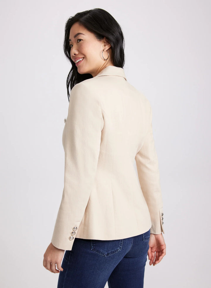 LAURA Contrast Stitch Denim Blazer