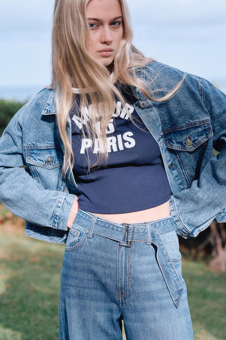 H&M High-Rise Barrel-Leg Jeans