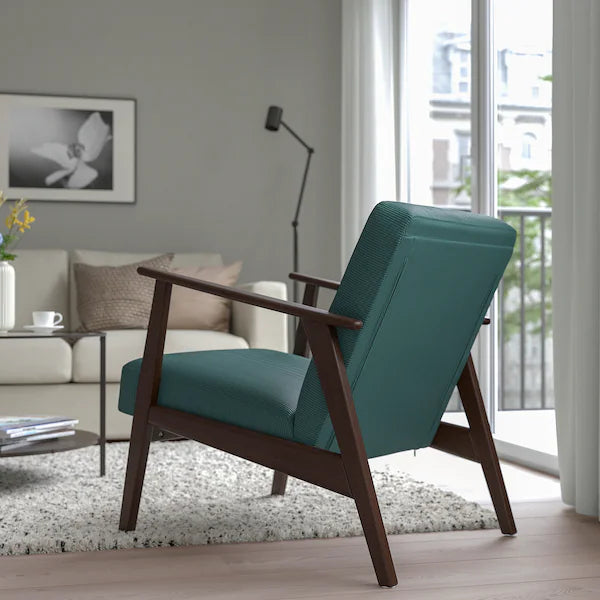 IKEA EKENÄSET Armchair, Kelinge gray-turquoise