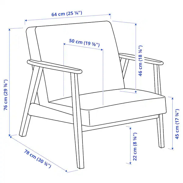 IKEA EKENÄSET Armchair, Kilanda light beige