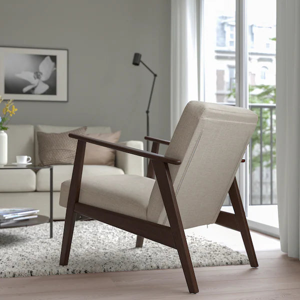 IKEA EKENÄSET Armchair, Kilanda light beige