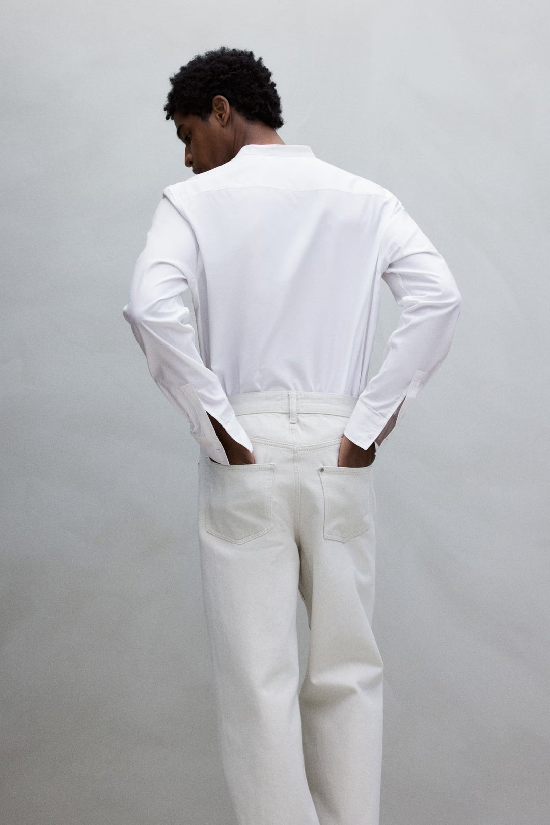 H&M Regular Fit Band-Collar Shirt