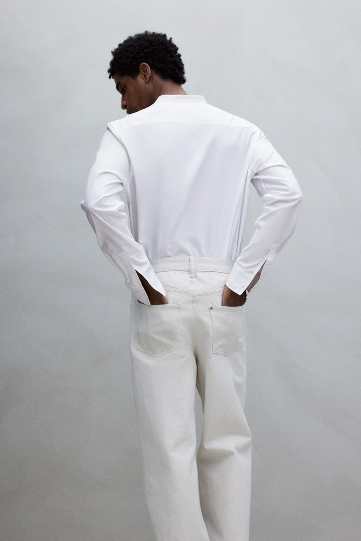 H&M Regular Fit Band-Collar Shirt