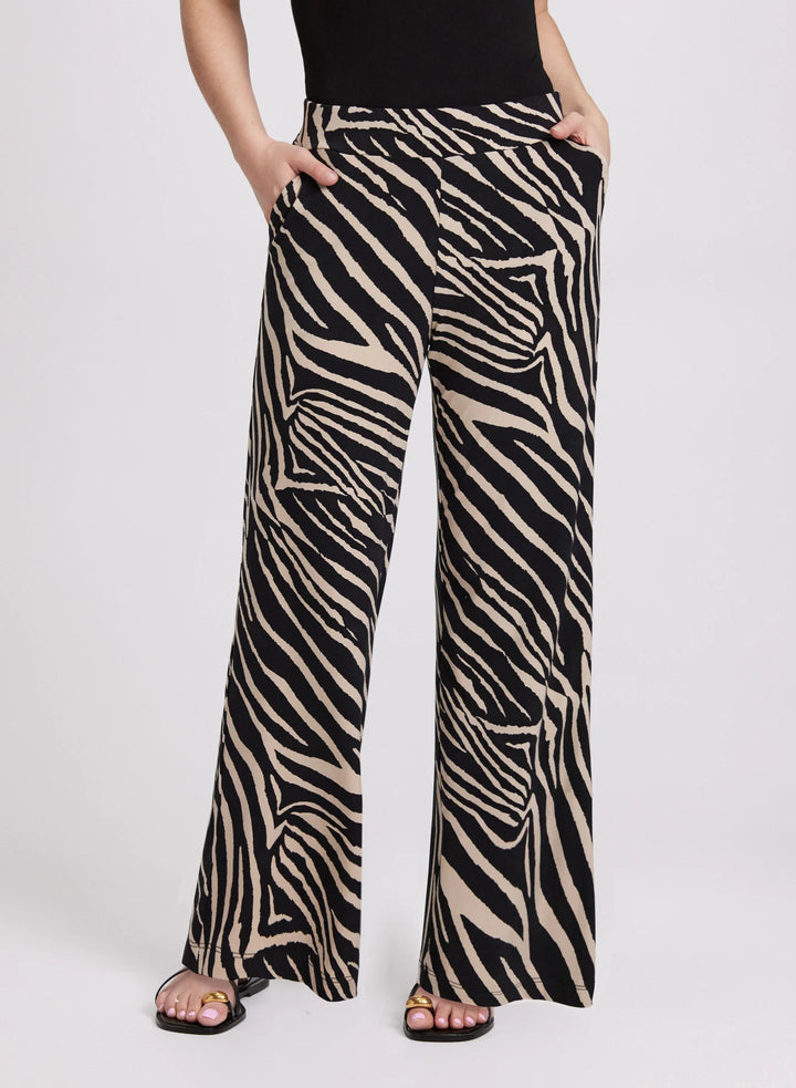 LAURA Olivia Zebra Print Wide-Leg Pants