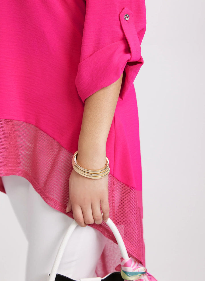 LAURA Asymmetric Mesh Hem Tunic