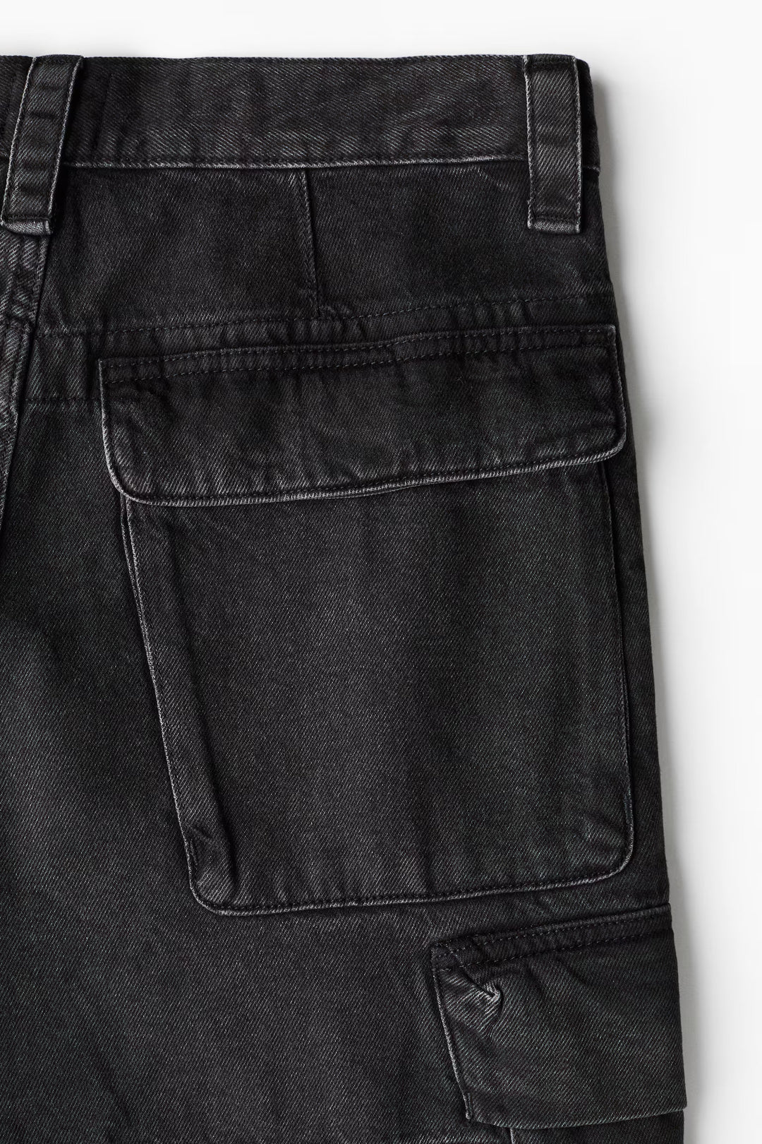 H&M Loose Denim Cargo Shorts
