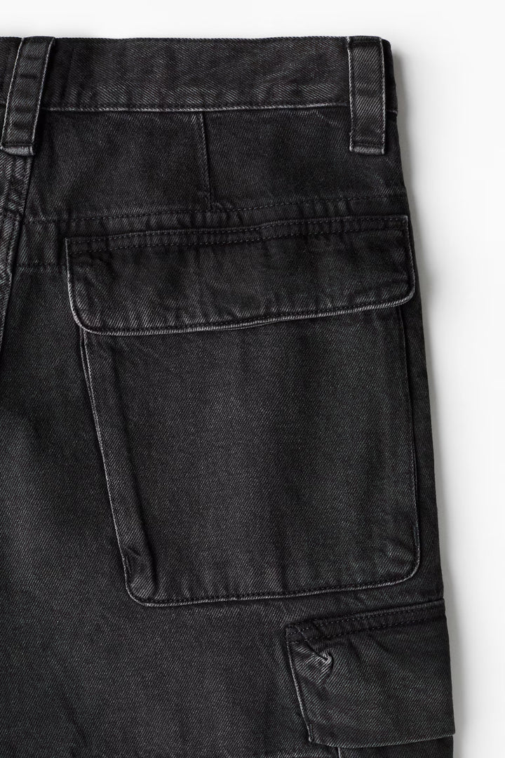 H&M Loose Denim Cargo Shorts