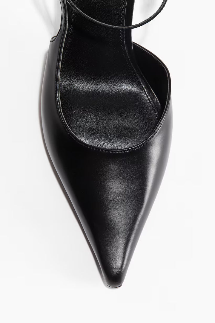 H&M Pointed-Toe Leather Pumps