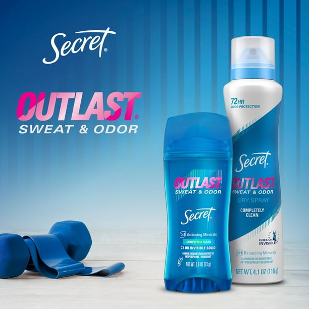 Secret Outlast Sweat & Odor Clear Gel Women's Antiperspirant Deodorant, Completely Clean Scent, 73 grams