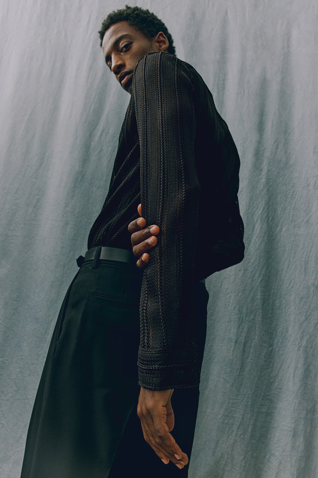 H&M Regular Fit Hole-Knit Resort Shirt