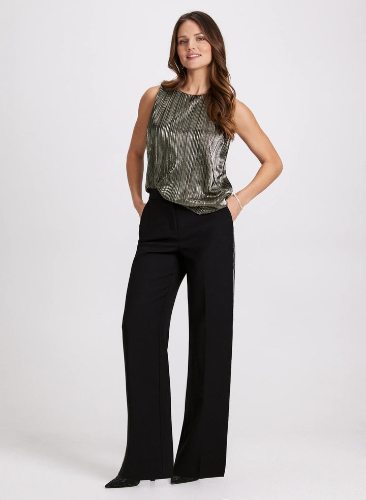 LAURA Olivia Wide-Leg Crystal Detail Pants - Regular