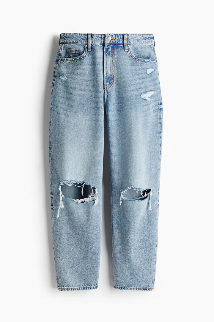 H&M High Rise Barrel Leg Jeans