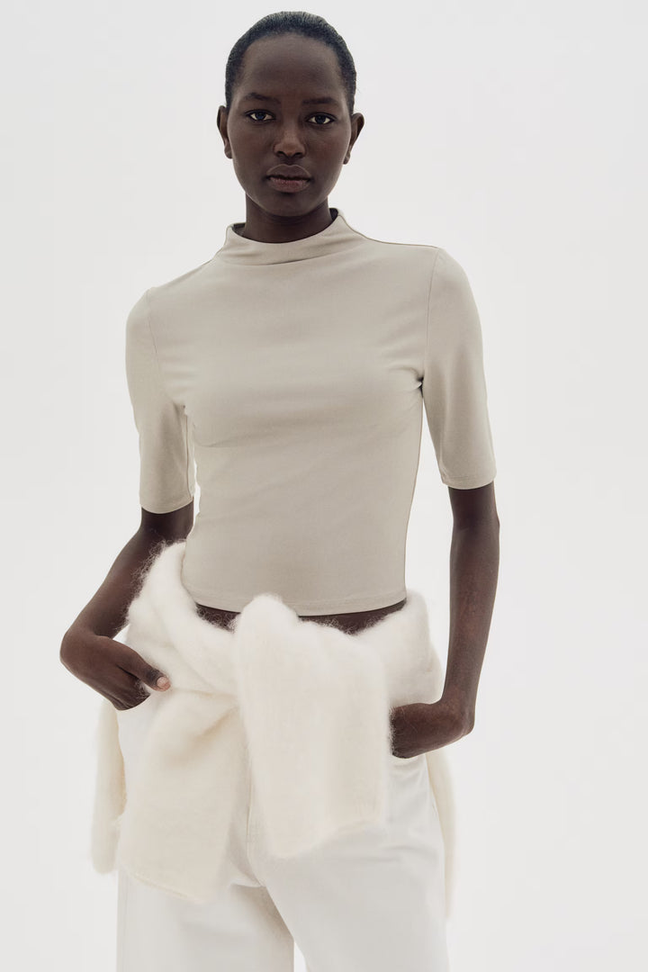 H&M Microfiber Mock Turtleneck Top