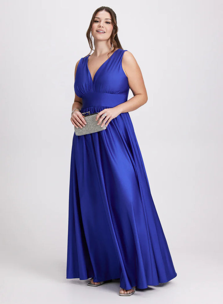 LAURA Plunging Neckline Maxi Dress