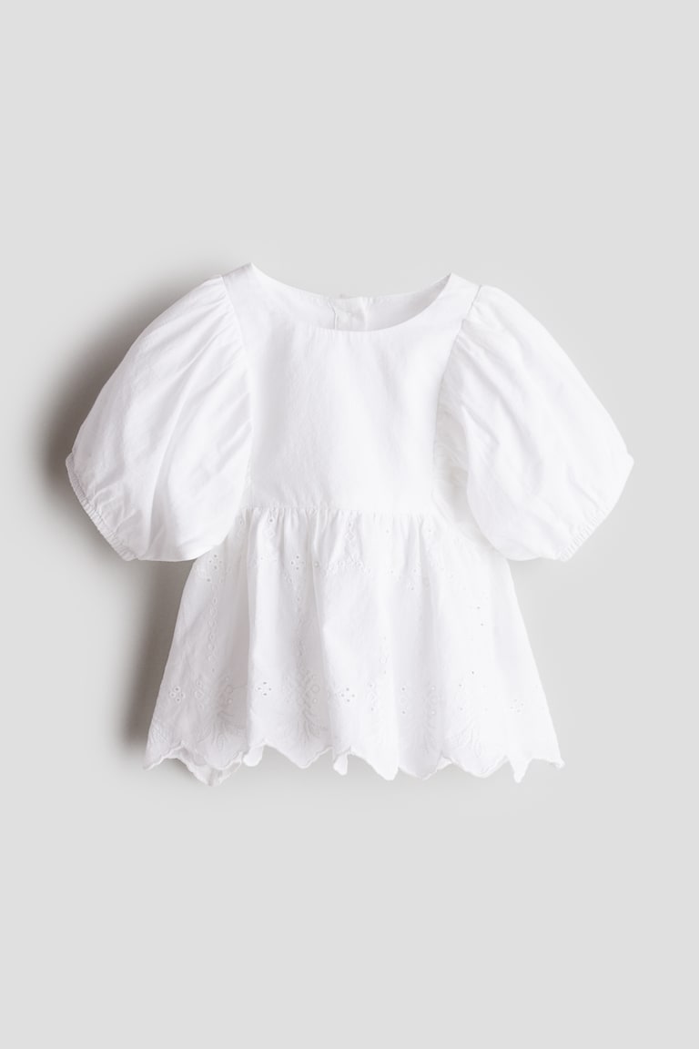 H&M Blouse with Eyelet Embroidery
