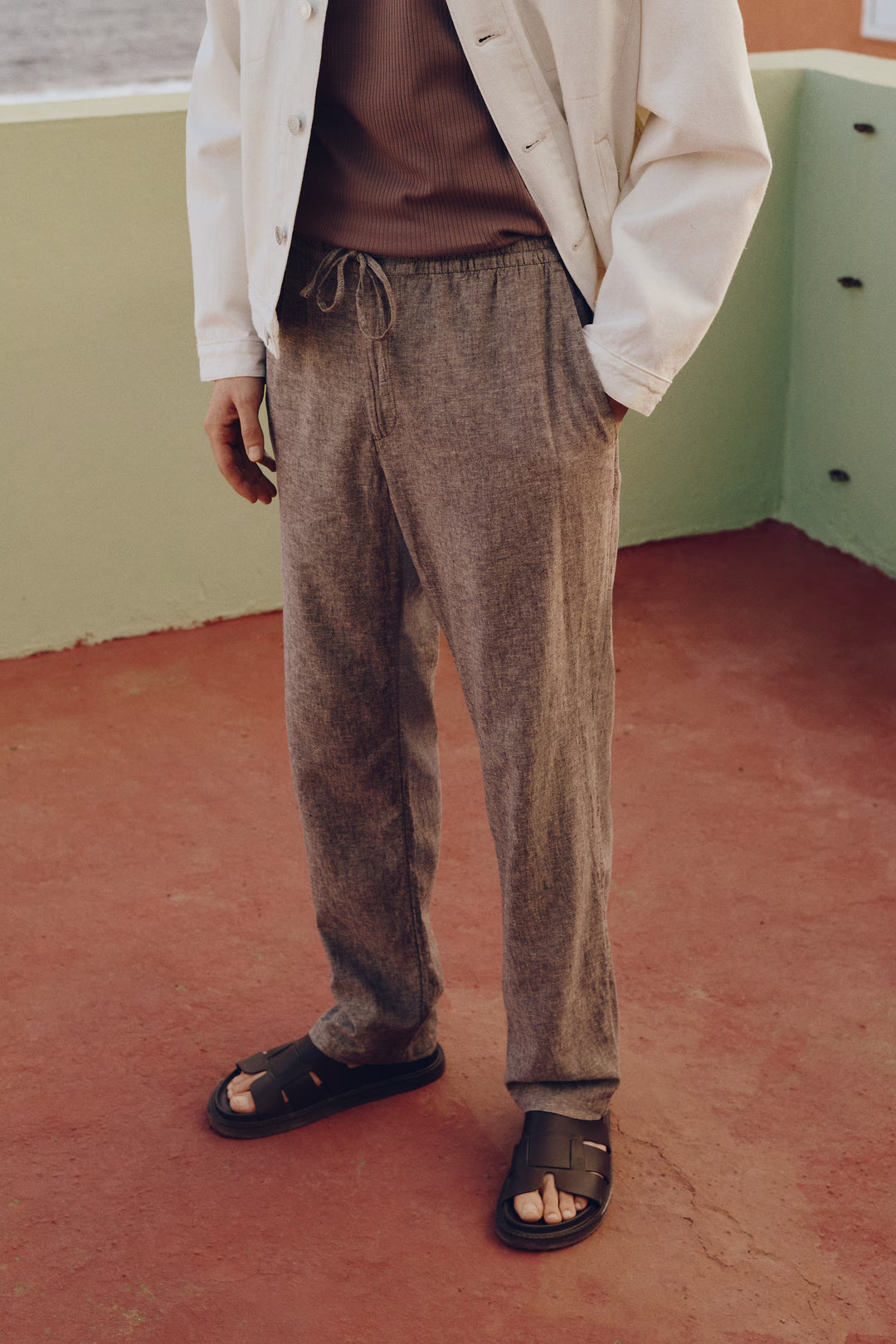 H&M Regular-Fit Linen-Blend Pants