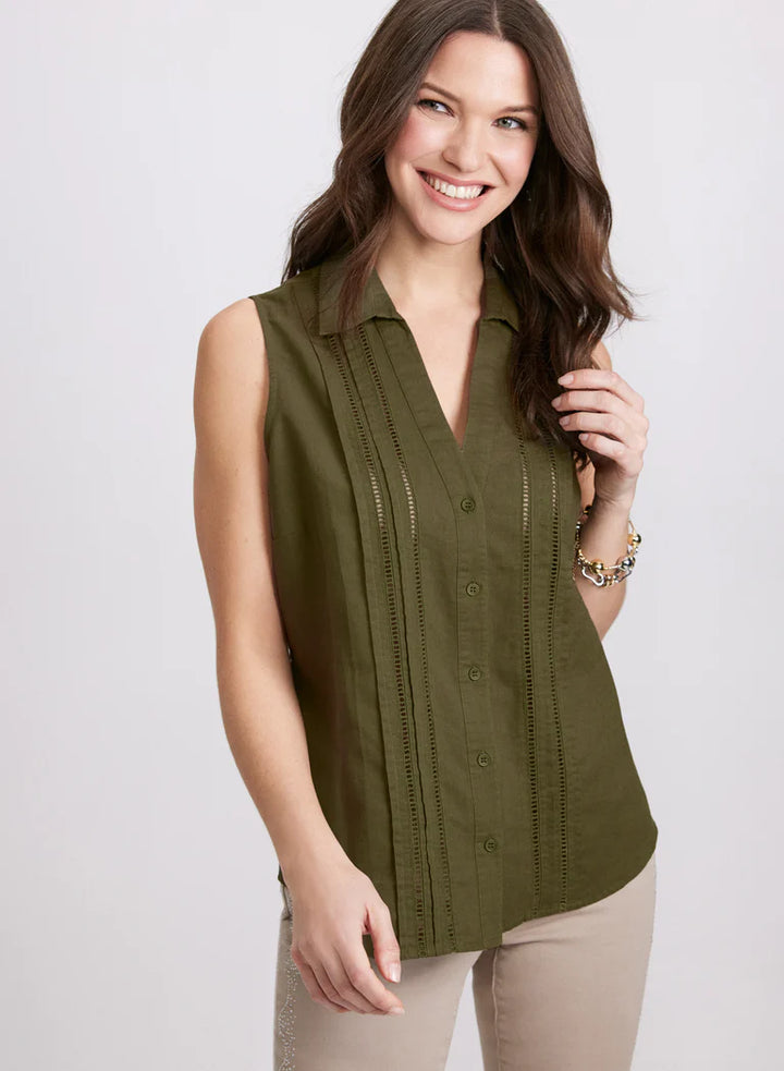 LAURA Sleeveless Linen Blouse